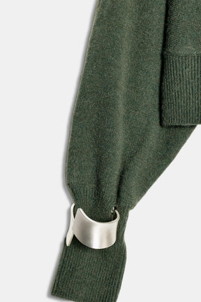 ASYMMETRIC KNIT JUMPER WITH CUFF DETAIL - Image 8