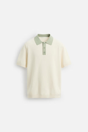 CONTRAST KNIT POLO SHIRT - Image 6