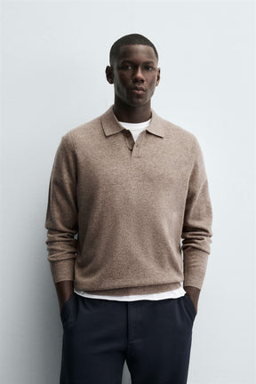 WOOL BLEND KNIT POLO SHIRT - Image 2