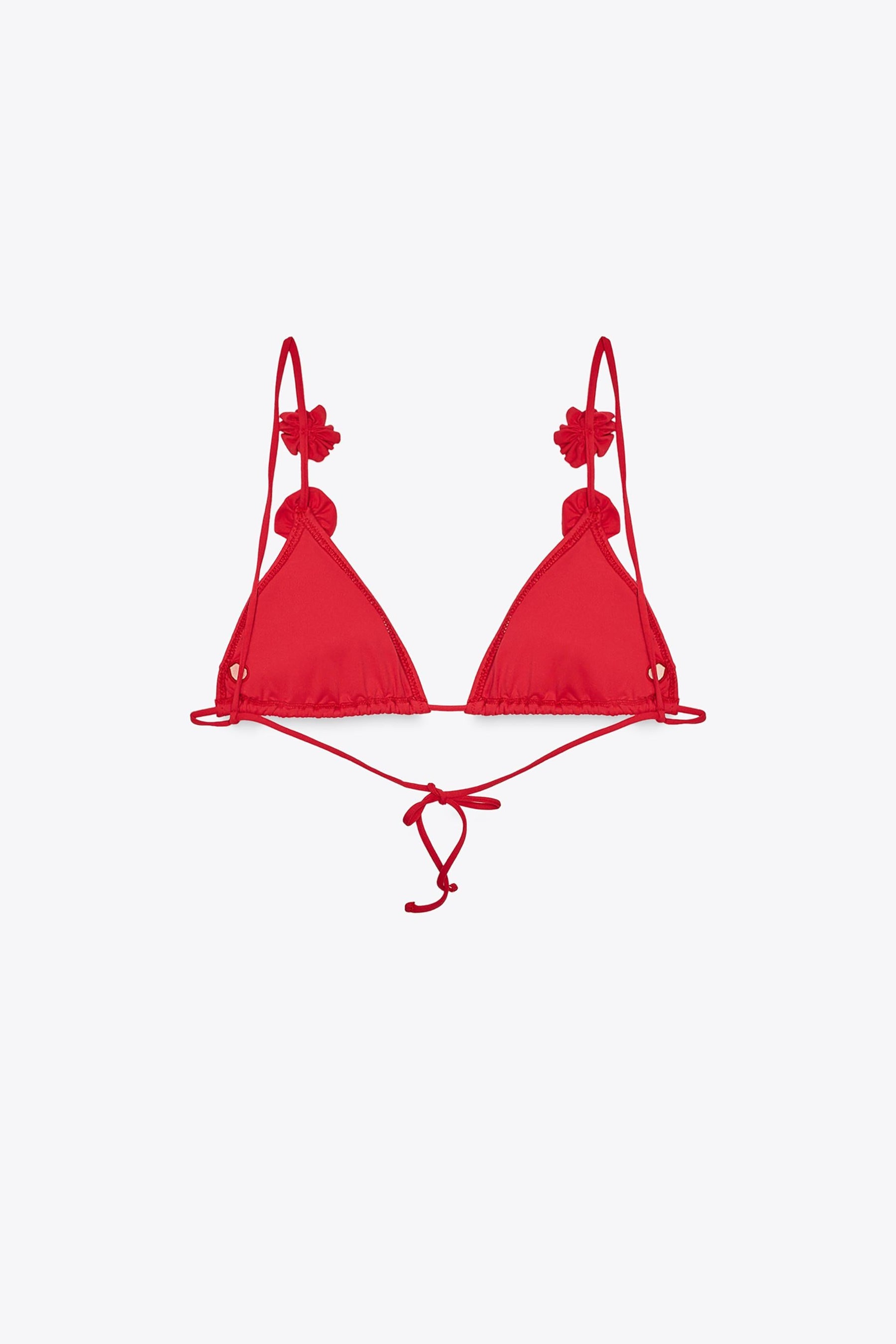 Floral Triangle Bikini Top