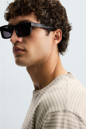 STRIPED COTTON - LINEN KNIT T-SHIRT - Image 5