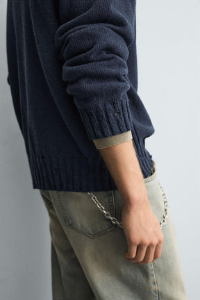 Drapierter Strickpolo