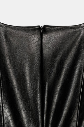 Belted Faux Leather Top