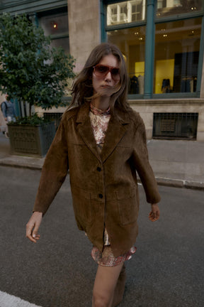 Lange Lederjacke
