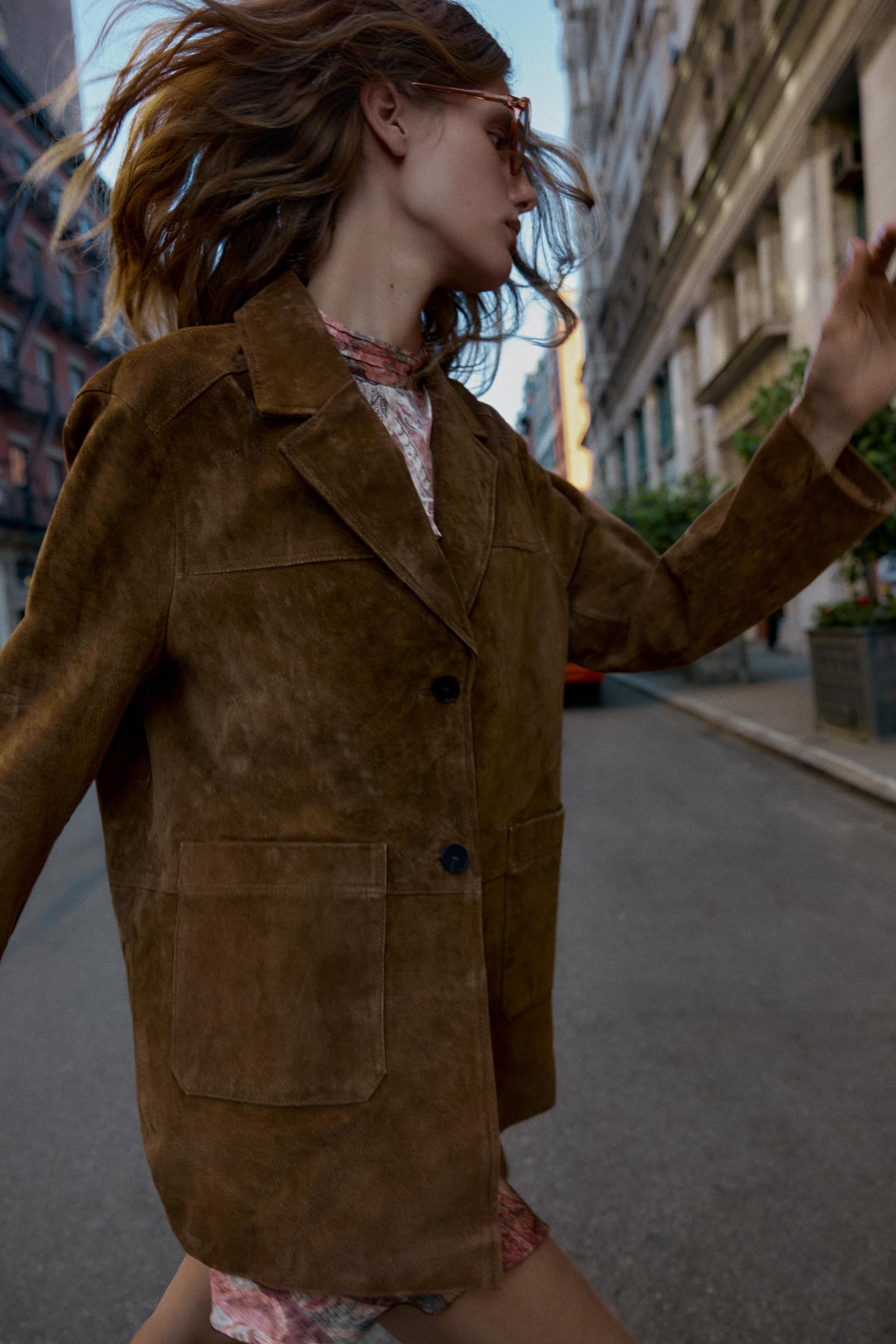 Lange Lederjacke