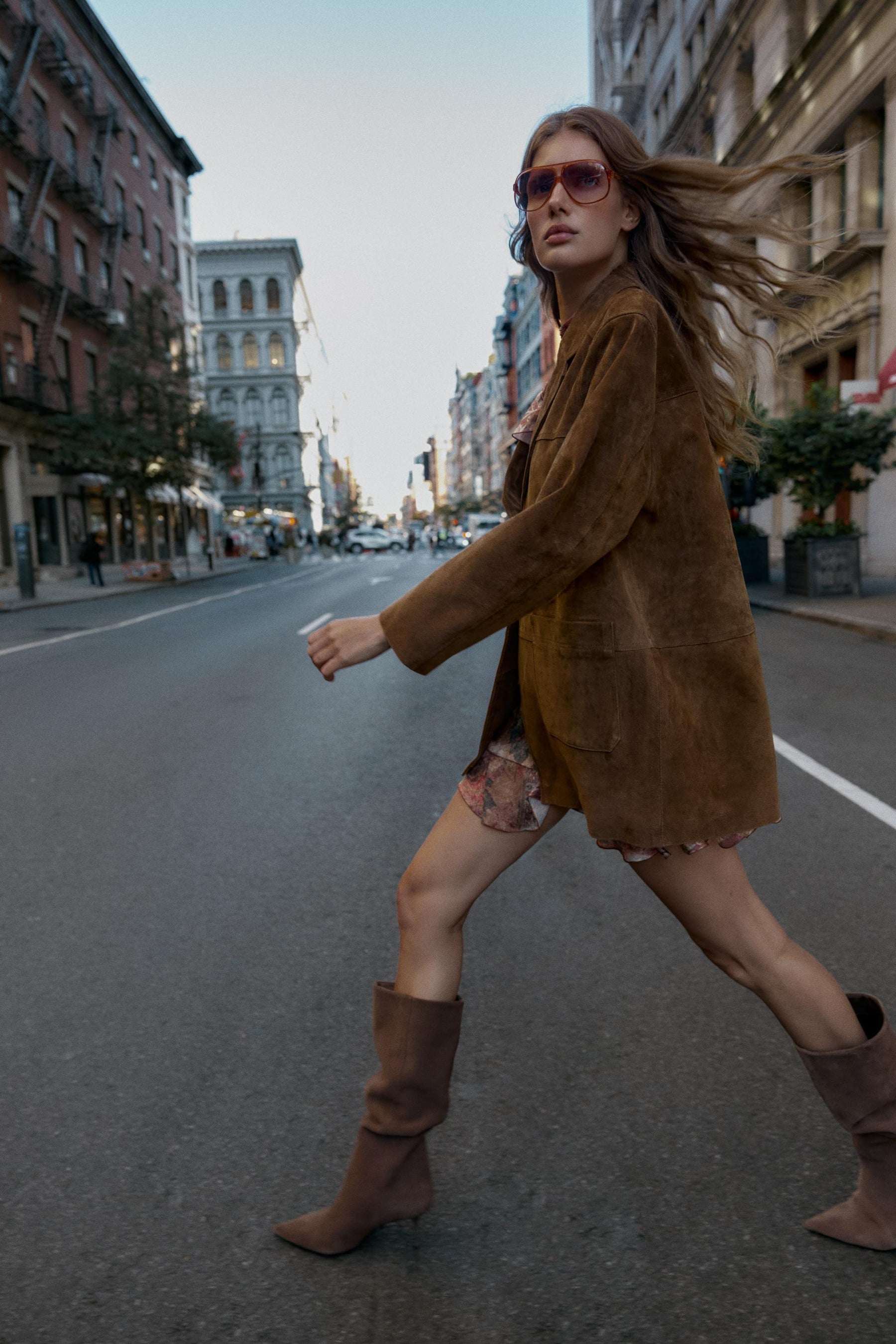 Lange Lederjacke