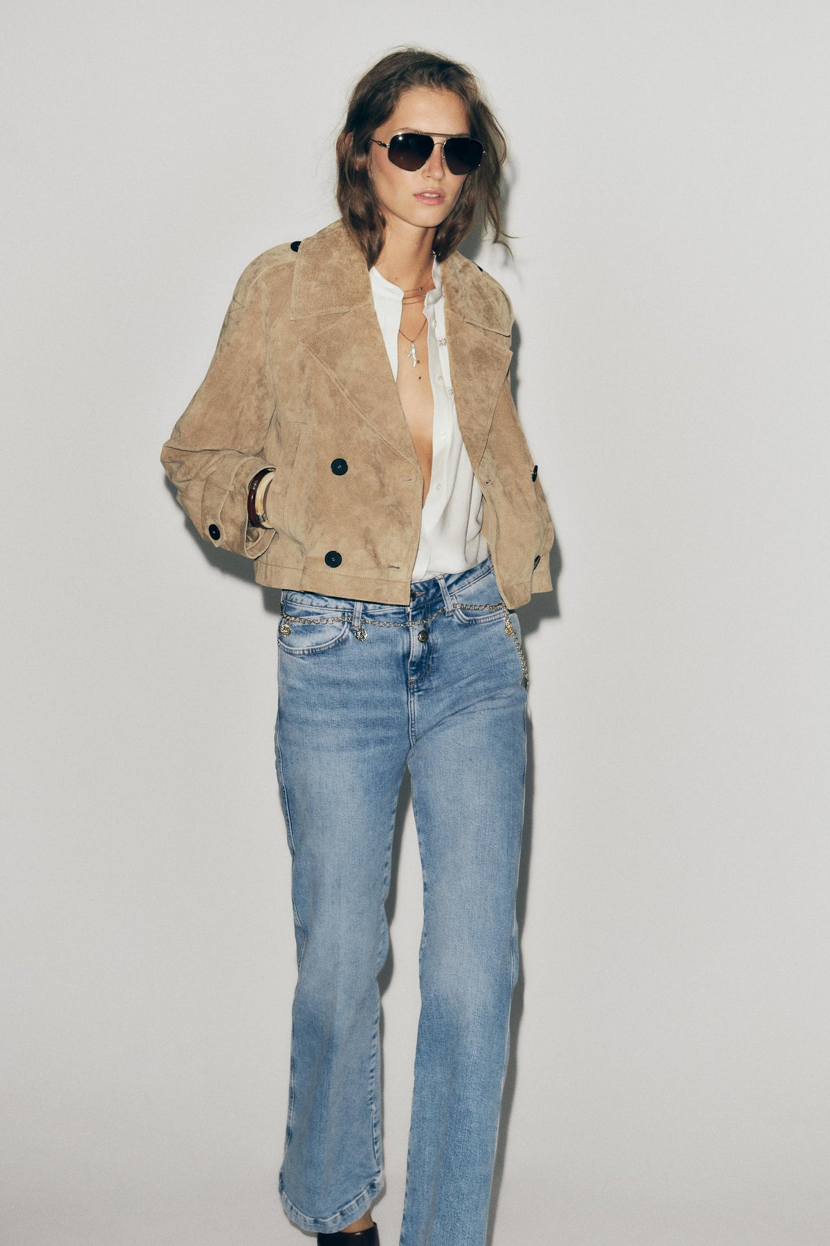 Kurze Lederjacke