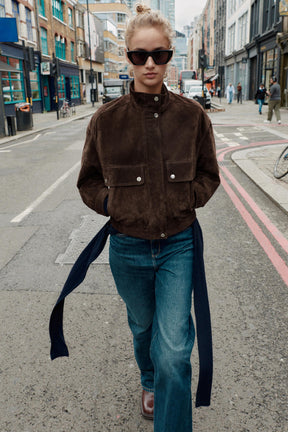 LEATHER SUEDE BOMBER JACKET