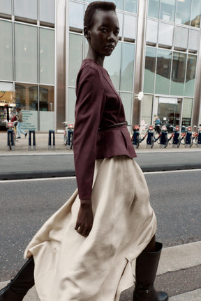 SUEDE PEPLUM JACKET