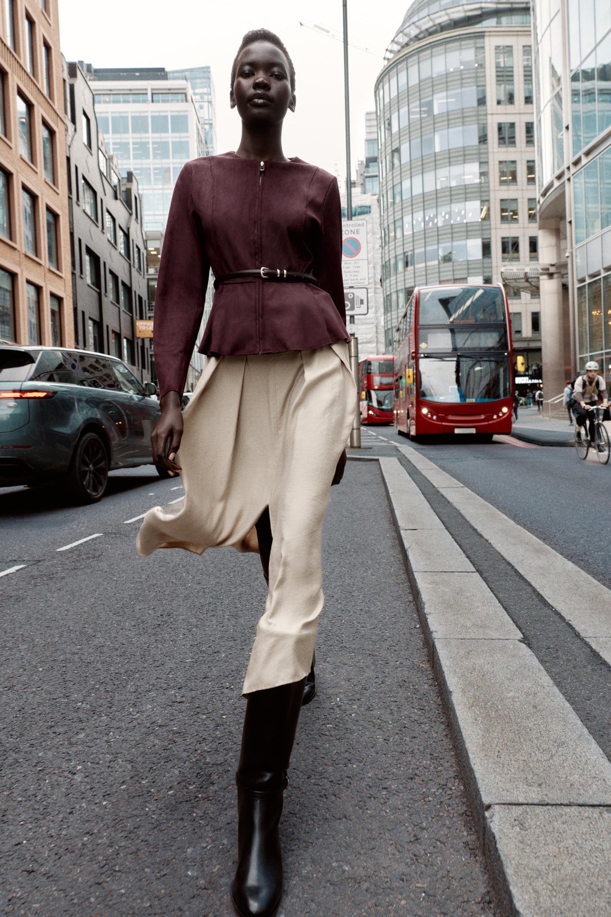 Wildleder-Peplum-Jacke