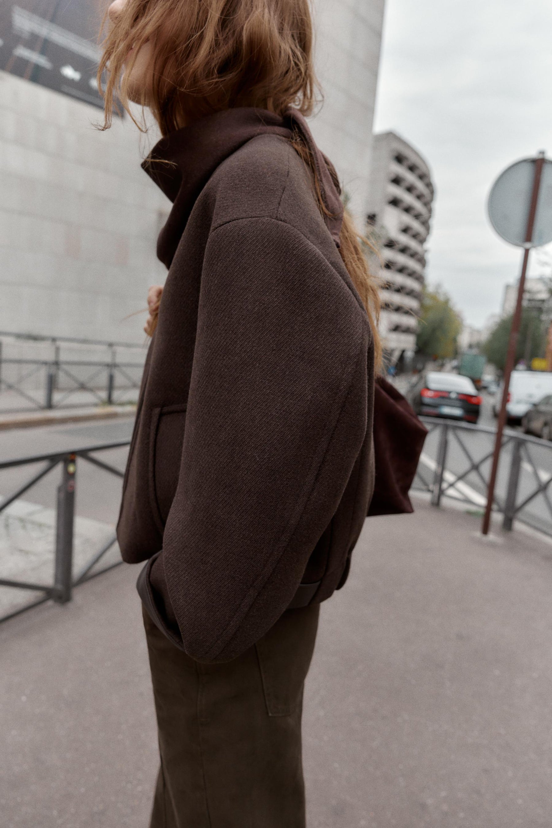 SOFT JACKET WITH LEATHER EFFECT TRIMS - Image 4