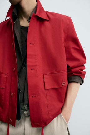 COTTON HERRINGBONE OVERSHIRT - Image 6