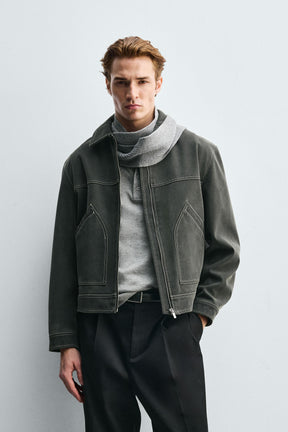 VINTAGE-EFFECT FAUX SUEDE JACKET - Image 2