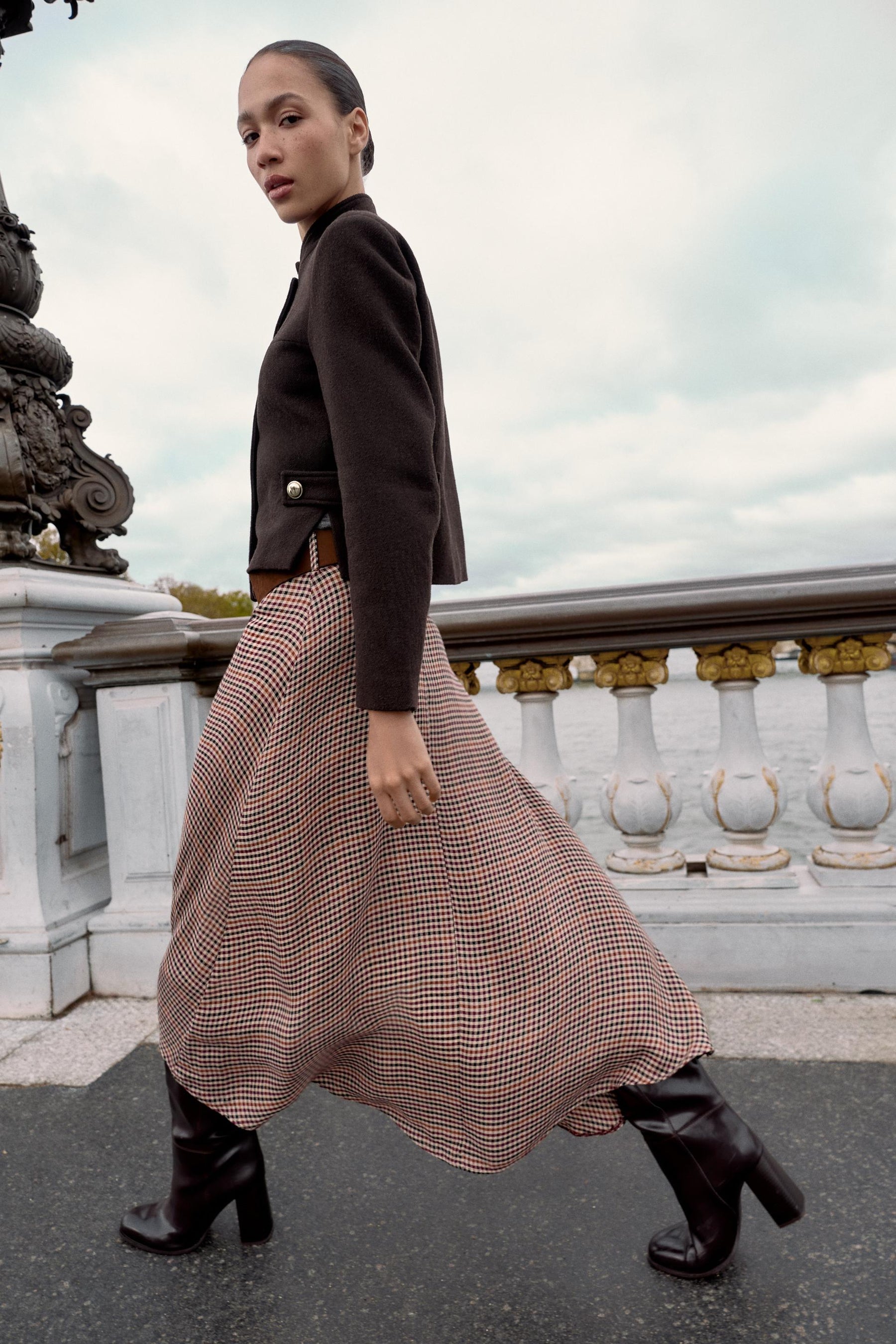 WOOL BLEND NECK JACKET