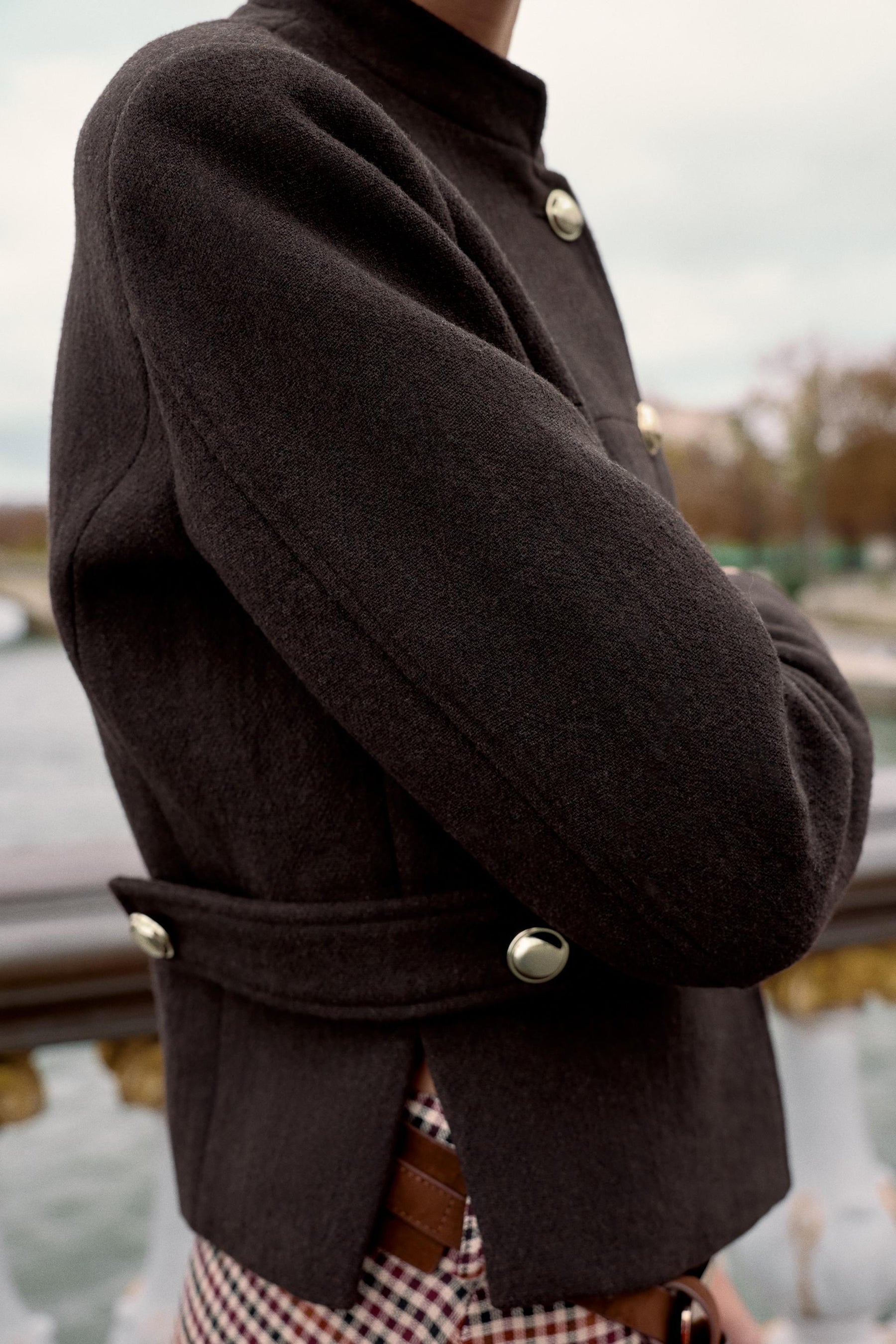 WOOL BLEND NECK JACKET