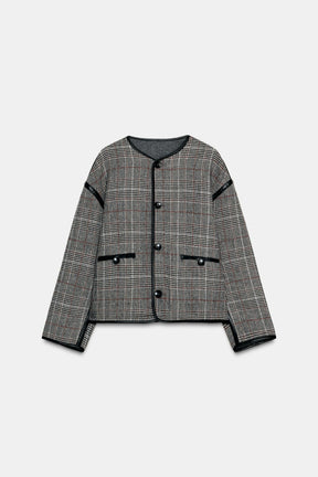 REVERSIBLE JACKET WITH FAUX LEATHER TRIMS - Image 7