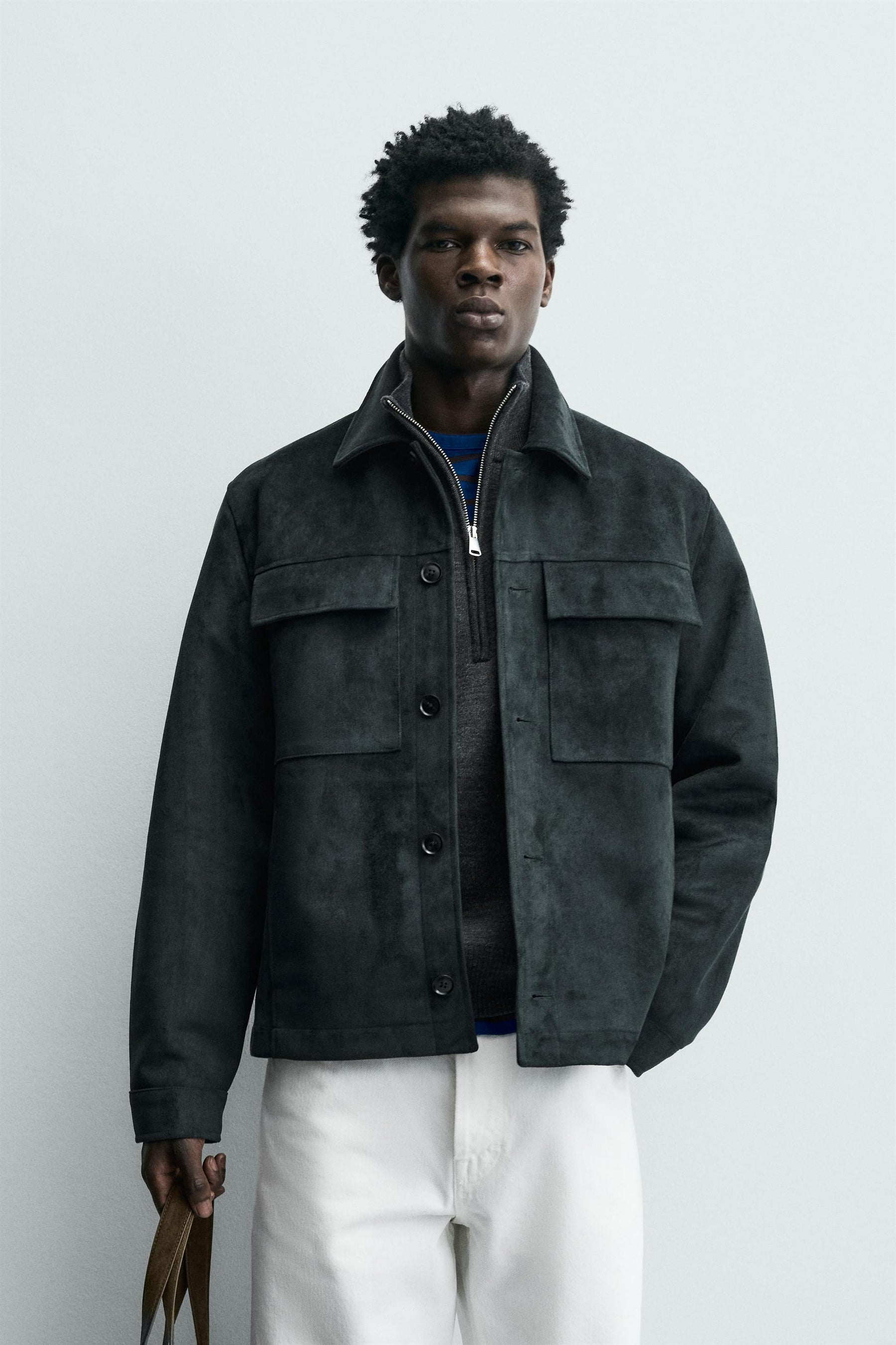 Wildlederimitat-Overshirt