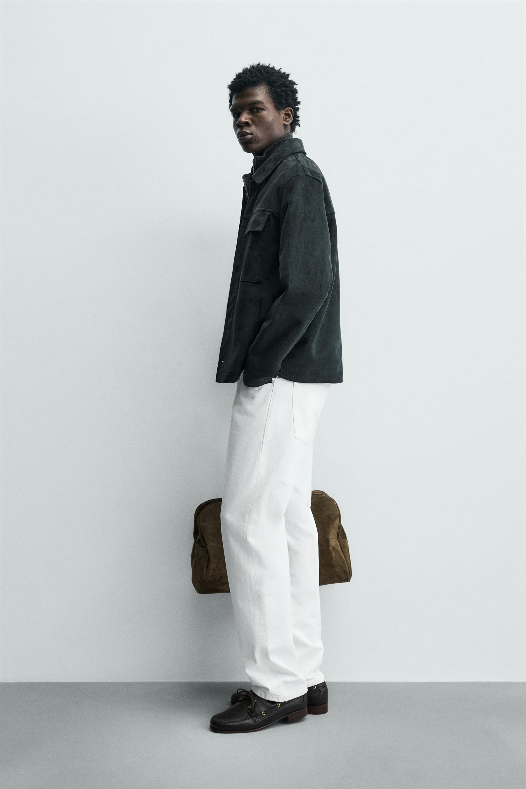 Wildlederimitat-Overshirt