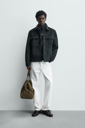 Wildlederimitat-Overshirt