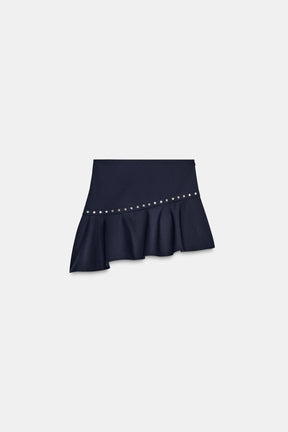 Ruffled Studded Skirt