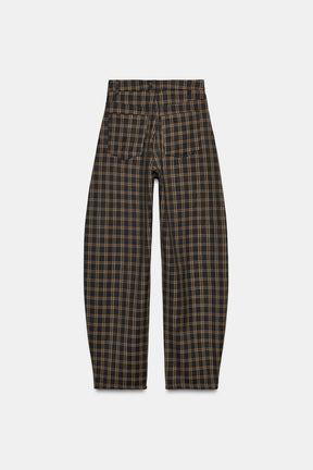 Checked Balloon Trousers