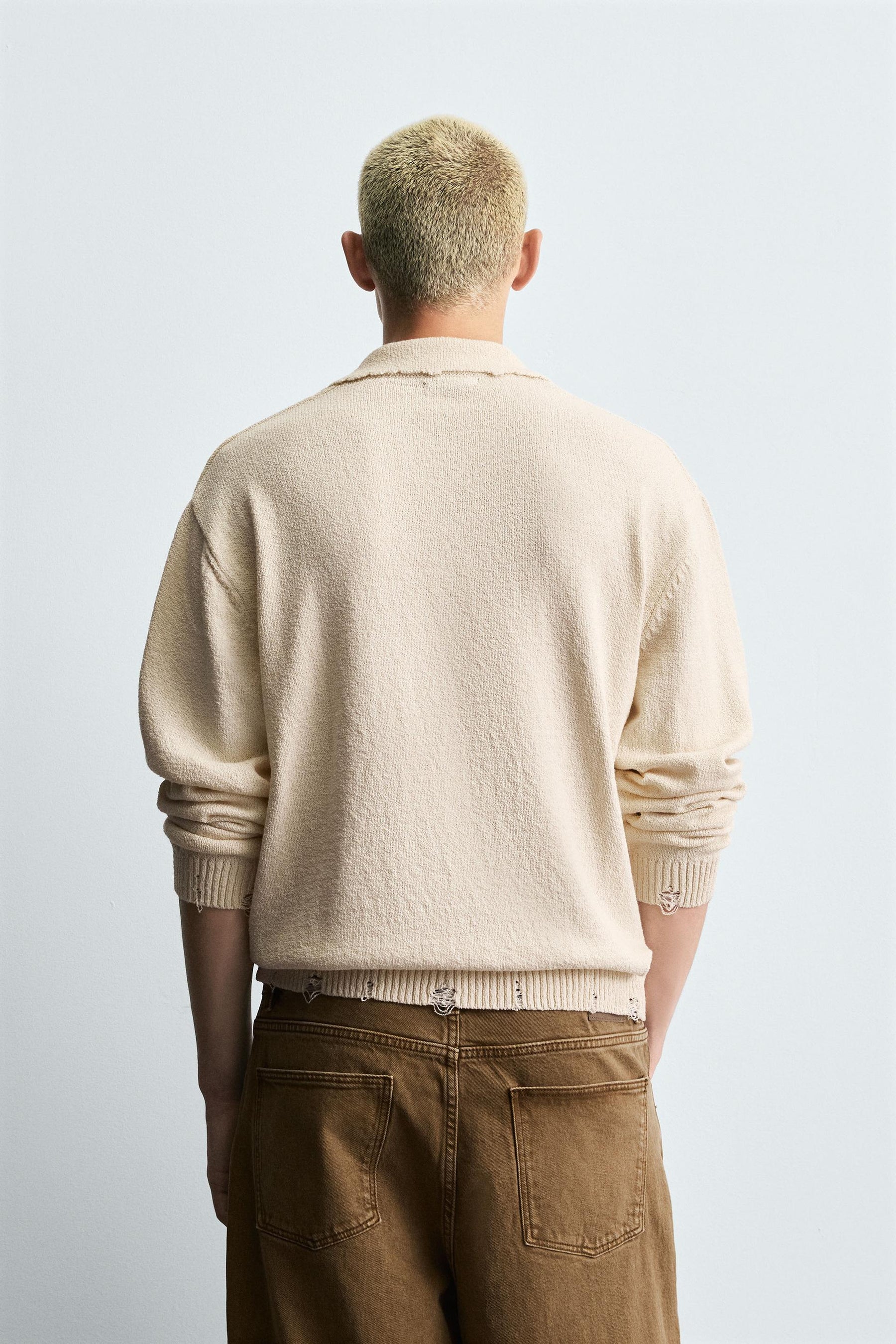 Ripped Knit Polo