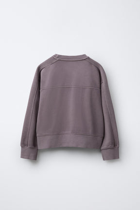 WASHED-EFFECT SLOGAN SWEATSHIRT - Image 4