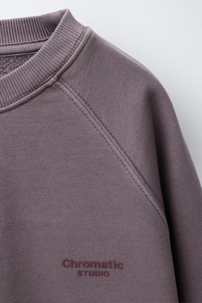 WASHED-EFFECT SLOGAN SWEATSHIRT - Image 5