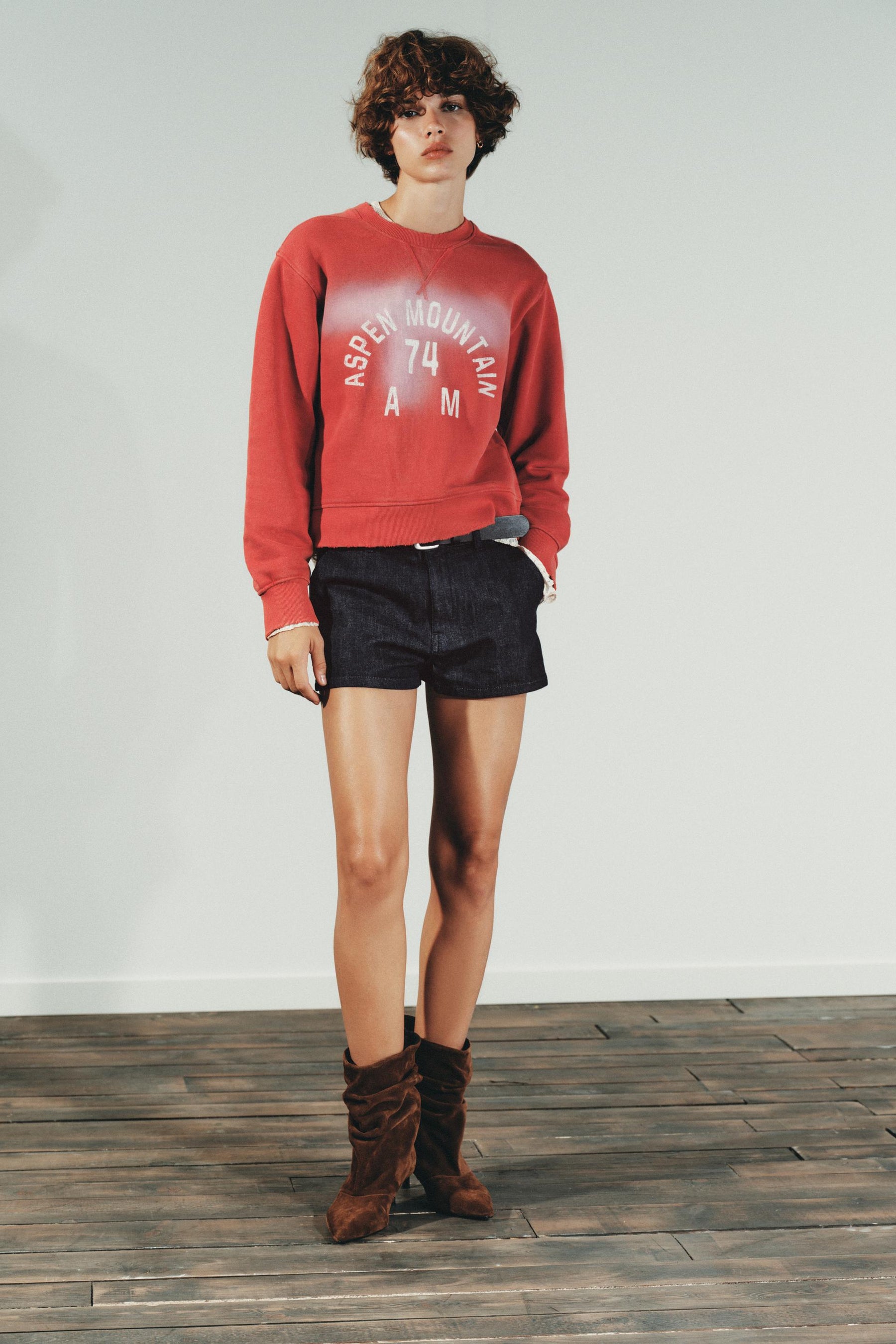 Faded-effect Slogan Sweatshirt