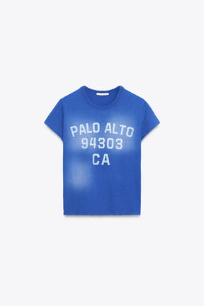 Faded-Effect Text T-Shirt