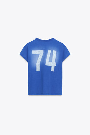 Faded-Effect Text T-Shirt