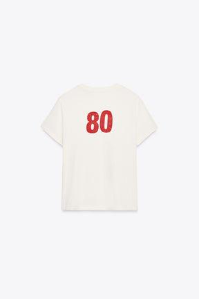 FADED-EFFECT T-SHIRT WITH SLOGAN