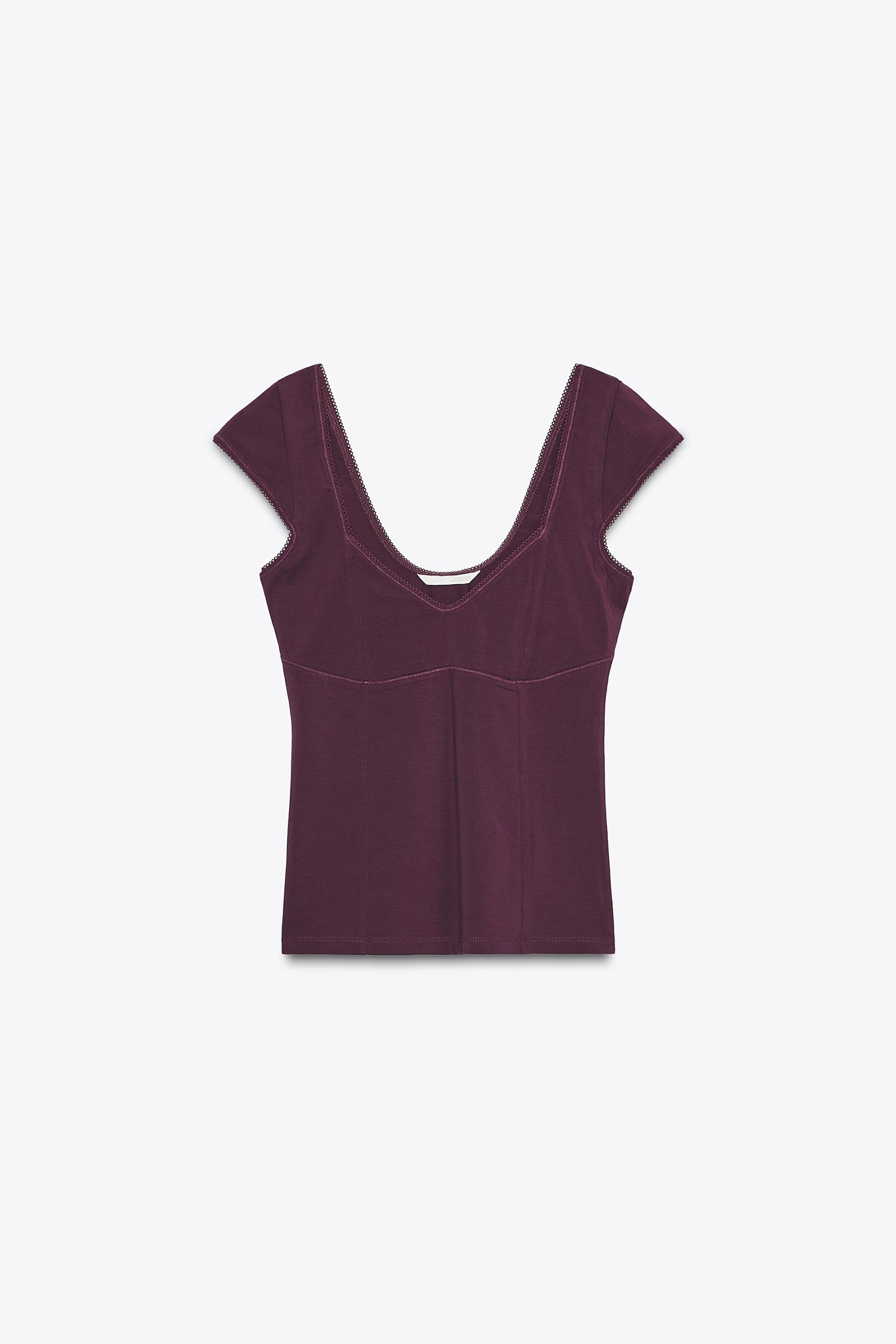 Lace-Trim Lyocell Top
