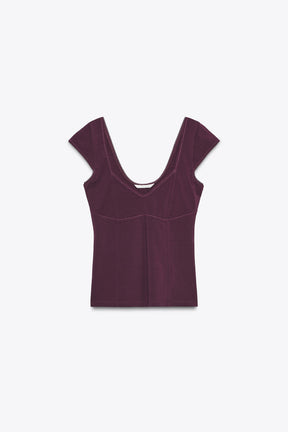 Lace-Trim Lyocell Top