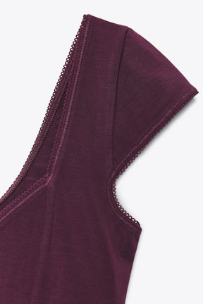 Lace-Trim Lyocell Top
