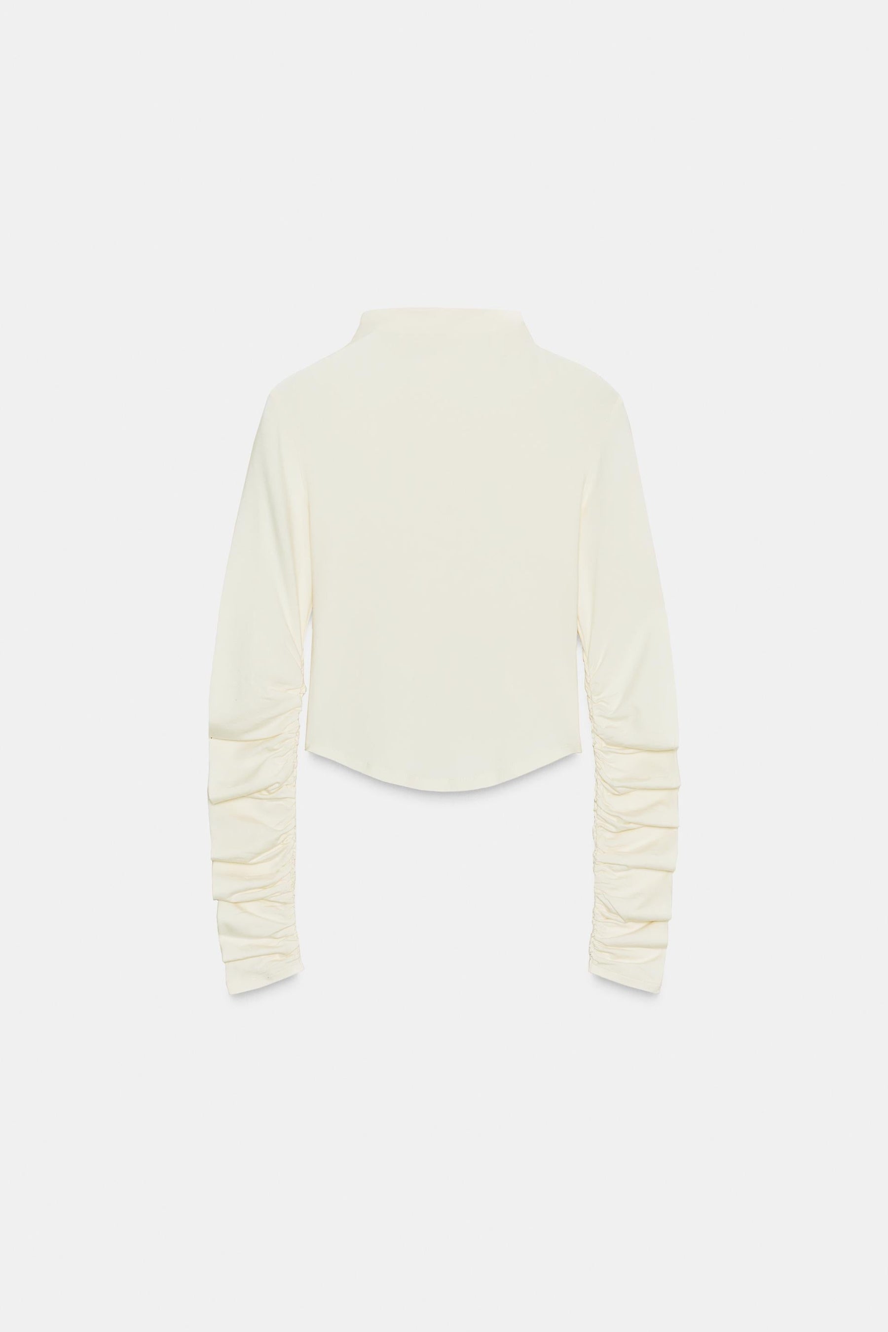RUCHED COTTON-MODAL T-SHIRT