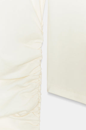 RUCHED COTTON-MODAL T-SHIRT