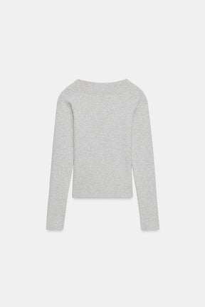 Ribbed Boat Neck Shirt