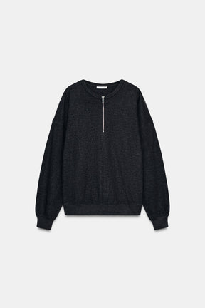 Rib Zip-Up Sweatshirt