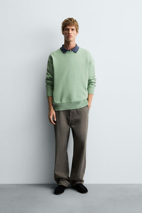 REVERSE EFFECT COTTON SWEATER - Image 1
