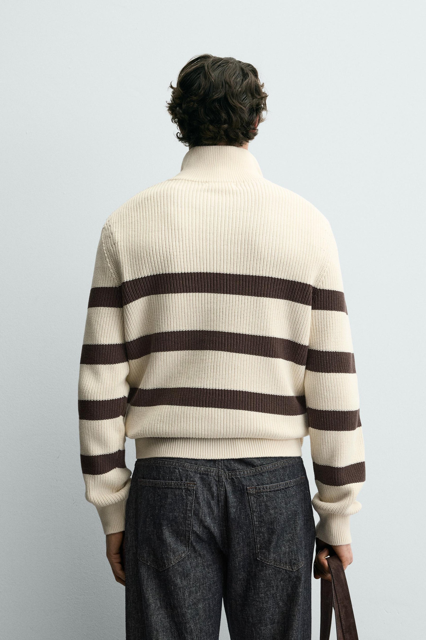 PURL KNIT QUARTER-ZIP JUMPER - Image 3