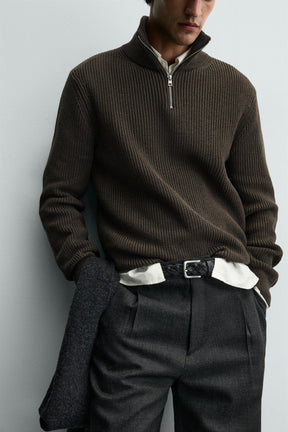 Zip Collar Knit
