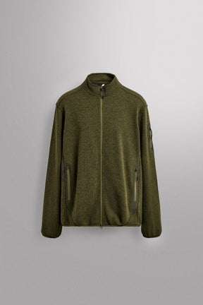 CONTRAST FLEECE KNIT CARDIGAN - Image 6
