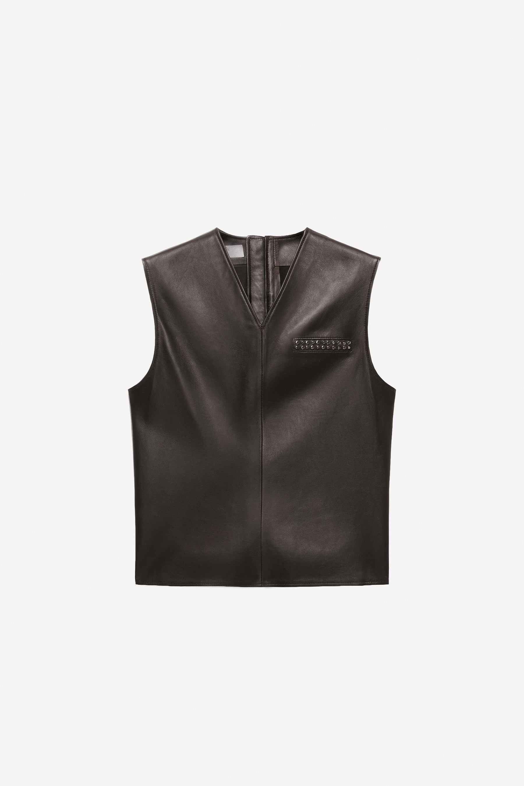 Leather Waistcoat With Studs - Image 1