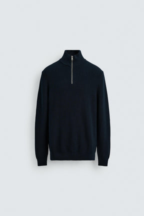 PURL KNIT QUARTER-ZIP JUMPER - Image 6
