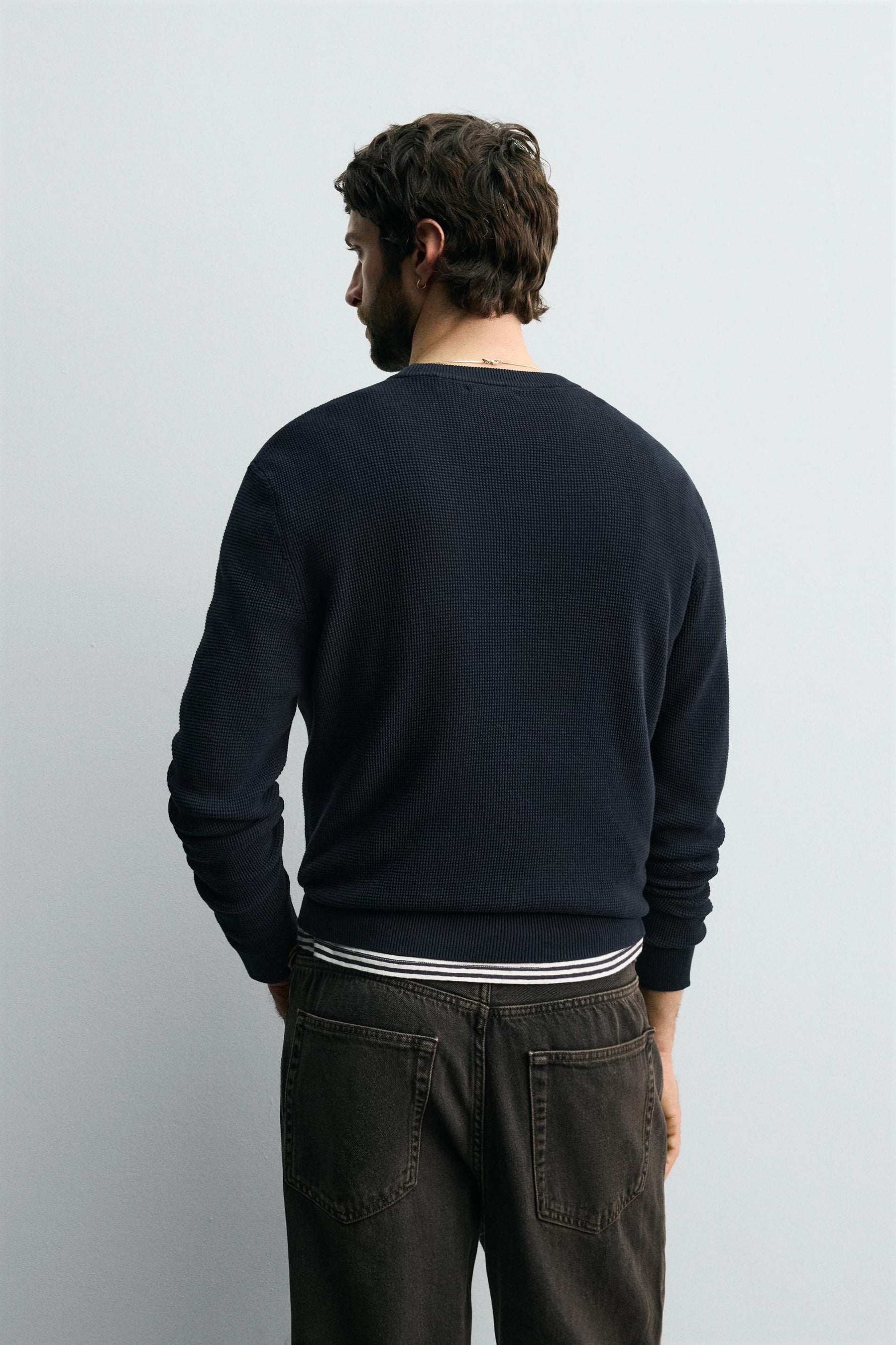 REGULAR FIT WAFFLE JUMPER - Image 3