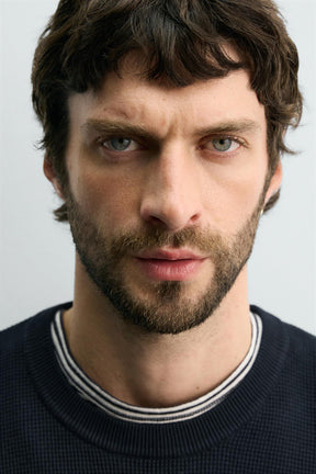 REGULAR FIT WAFFLE JUMPER - Image 5