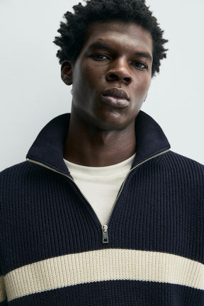 PURL KNIT QUARTER-ZIP JUMPER - Image 5
