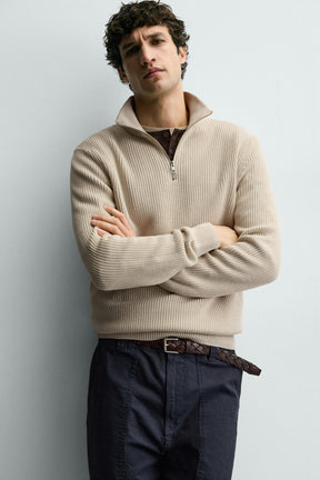 Zip Collar Knit