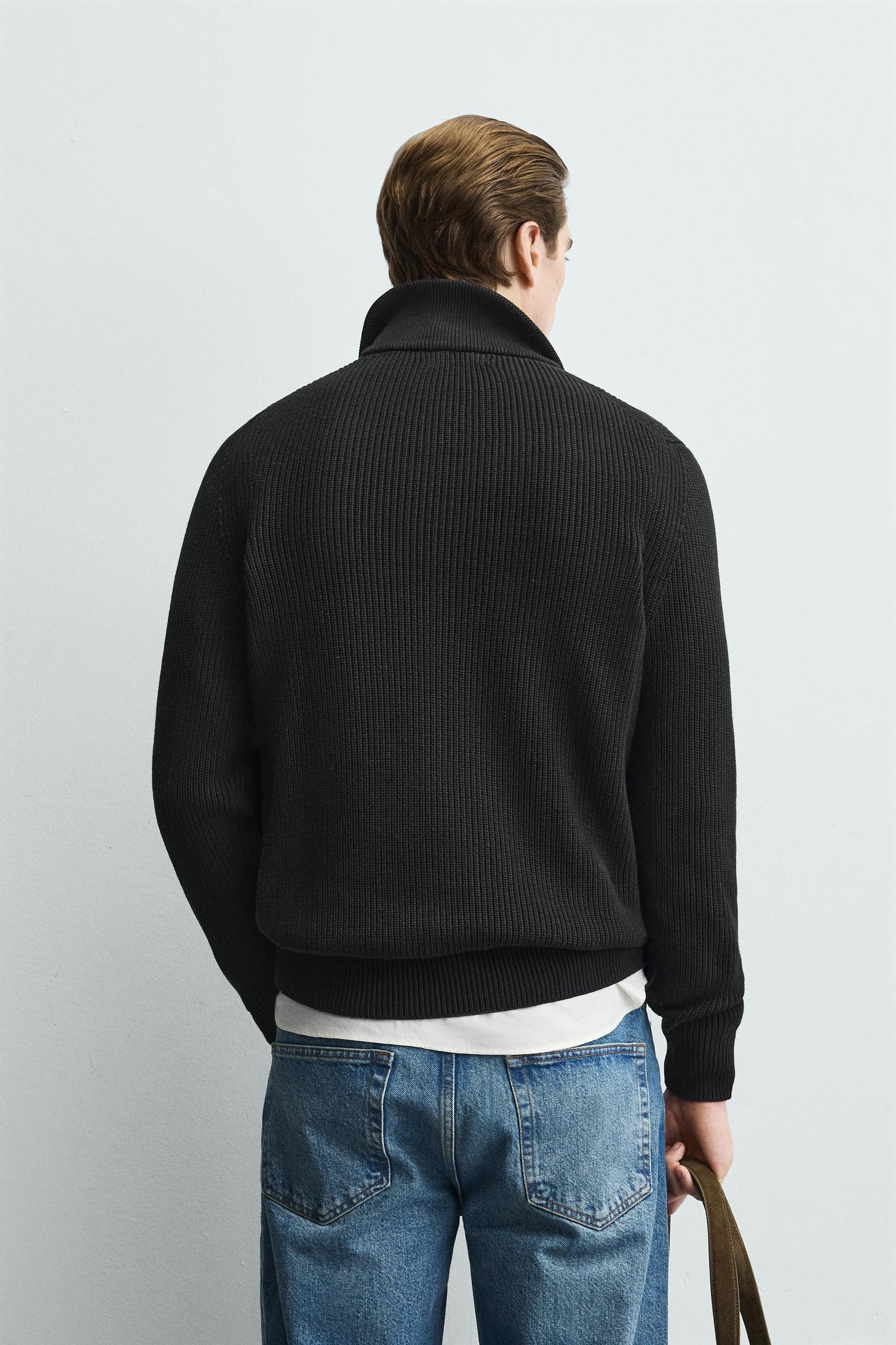PURL KNIT QUARTER-ZIP JUMPER - Image 3